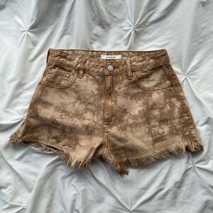 PacSun Tan Tie-Dye Jean Shorts